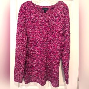 Lands' End Cable Knit Crewneck cotton long Sweater soft pullover ribbed cozy 1X